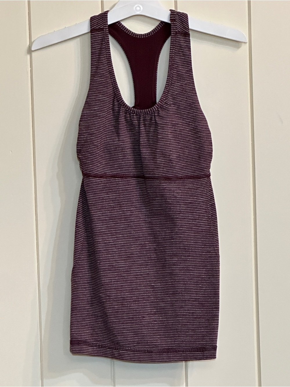 lululemon athletica Plum and Heathered Dark Purple Striped Racerback Tank